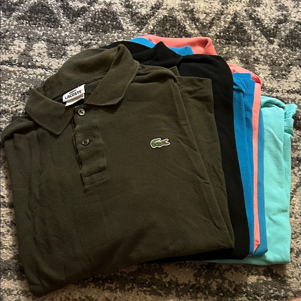 Lacoste Polo Shirt Set - Brown, Black, Blue, Pink, Light Blue, Aqua
